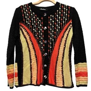 Vintage retro sweater knit size m/l embroidered